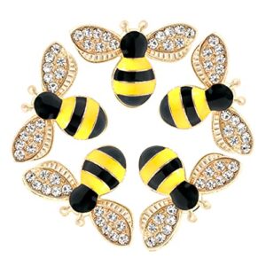 20 pcs enamel bee charms pendants rhinestone enamel craft embellishments crafting for halloween diy handmade crafts (yellow)