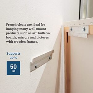 French Cleat Picture Hanger Kit 6 Inch - 3 Pairs - Small Z Bar Hanger Supports 50 lbs - Z Clip Mirror Hanging Hardware