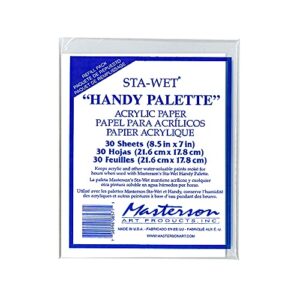 masterson handy palette acrylic paper, white 30 pack
