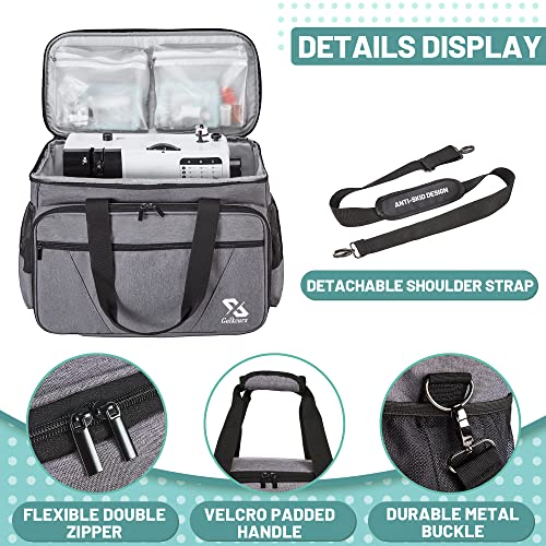 Golkcurx Sewing Machine Case with Removable Padding Pad, Tote Bag for Sewing Machine with Shoulder Strap for Most Standard Singer, Brother, Janome, Grey