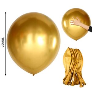 SKYLETY 10 Pieces 18 Inch Metallic Balloons Shiny Latex Balloons for Birthday Wedding Party Decoration (Gold)