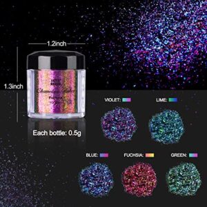 LET'S RESIN Chameleon Flakes, Resin Supplies -Intense Colorshift Pigment Powder for Resin Molds/Tumblers, Chrome Powder Pigment for Christmas Nail Art/Paint/Soap Making