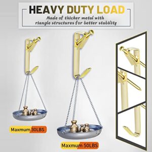 120PCS Wall Picture Hangers, Hoedia Picture Hanging Kit with Heavy Duty Hooks and Nails - 50LBS+30LBS, Gold