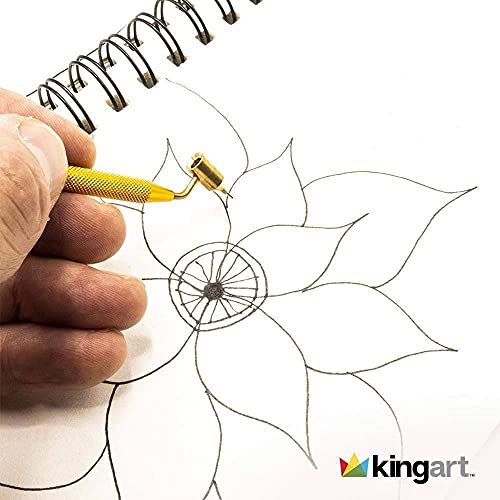 KINGART Fine Line Painting Pen 2 Pc. 0.5mm Fine Line + 0.25mm Extra Fine Line Brass Tips, Fluid Writer Paint Applicator Pen, Precision Touch Up Paint, Rock Chips & Scratch Repair