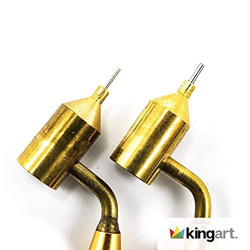 KINGART Fine Line Painting Pen 2 Pc. 0.5mm Fine Line + 0.25mm Extra Fine Line Brass Tips, Fluid Writer Paint Applicator Pen, Precision Touch Up Paint, Rock Chips & Scratch Repair