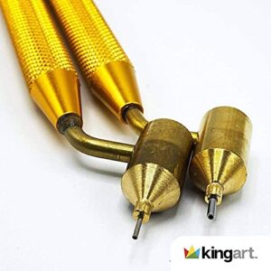 KINGART Fine Line Painting Pen 2 Pc. 0.5mm Fine Line + 0.25mm Extra Fine Line Brass Tips, Fluid Writer Paint Applicator Pen, Precision Touch Up Paint, Rock Chips & Scratch Repair