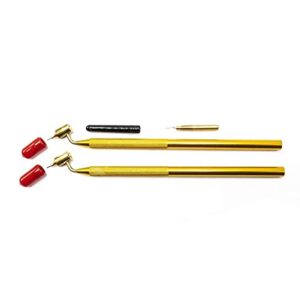 KINGART Fine Line Painting Pen 2 Pc. 0.5mm Fine Line + 0.25mm Extra Fine Line Brass Tips, Fluid Writer Paint Applicator Pen, Precision Touch Up Paint, Rock Chips & Scratch Repair