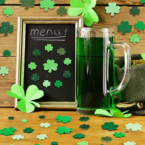 Fovths 400 Pieces St. Patrick's Day Foam Stickers, Glitter Irish Clover Stickers Self Adhesive Shamrock Craft Decorative Stickers for St. Patrick's Day Party St. Patrick's Day DIY Crafts Decorations