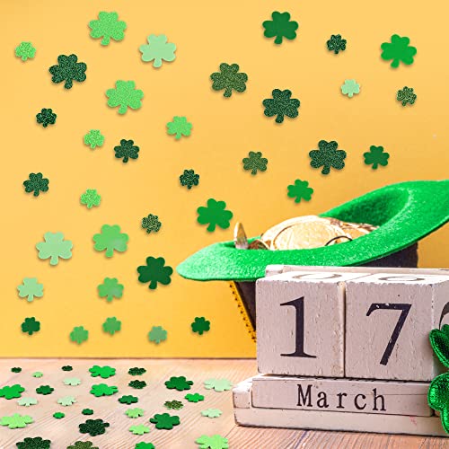 Fovths 400 Pieces St. Patrick's Day Foam Stickers, Glitter Irish Clover Stickers Self Adhesive Shamrock Craft Decorative Stickers for St. Patrick's Day Party St. Patrick's Day DIY Crafts Decorations