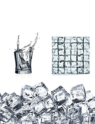 DomeStar Clear Fake Ice Cubes, 20 PCS 0.8" Plastic Ice Cubes Acrylic Clear Ice Rock Diamond Crystals Square Fake Ice Cubes Display for Home Decoration Wedding Centerpiece Vase Fillers