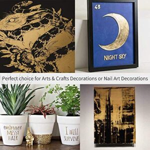 KINNO 12 Colors 600 Pieces Gold Leaf Sheets, Gold Leaf Paper for Arts Decoration, Handcrafts, Gilding, Furniture, Nails, Paintings, Slime, Wall, Line