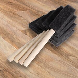 Vanitek 10 Piece Flat Flexible Poly Foam Bevel-Tipped Brush Set with Wooden Handles - Ideal for Applying Paint, Oil-Based Paints, Stain, Varnish, Enamel, Latex Paint, Smooth Surfaces, & Arts & Crafts