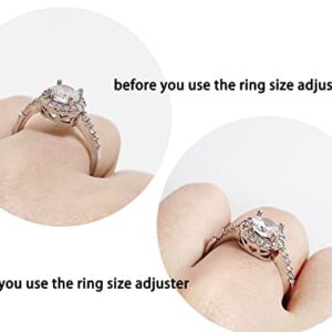 Invisible Ring Size Adjuster 2 Sizes of 12 Packs, Silicone Ring Size Adjuster for Loose Rings,for Men and Women,Spiral Silicone Tightener Fits Most Round Rings(6+6)