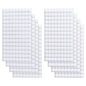 self adhesive dots, 1000pcs(500 pair set) 0.39 inch / 10mm diameter hook and loop dots tape, 10mm nylon sticky back coins, suitable for classroom, office, home, white