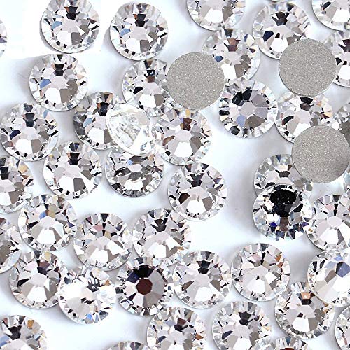 Onwon 1440 Pieces SS16 / 4mm Clear Crystal Flat Back Brilliant Round Rhinestones Glass Stones Glitter Gems Transparent Faux Diamond (Clear)