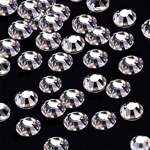 Onwon 1440 Pieces SS16 / 4mm Clear Crystal Flat Back Brilliant Round Rhinestones Glass Stones Glitter Gems Transparent Faux Diamond (Clear)