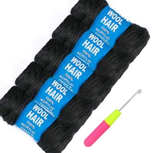 brazilian yarn wool hair arylic yarn for hair crochet braid twist warps black color