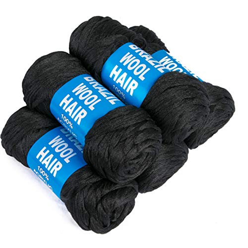 Brazilian Yarn Wool Hair Arylic Yarn for Hair Crochet Braid Twist Warps Black Color