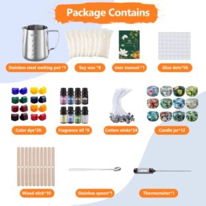 Anicco Candle Making Kit,Contains Soy Wax, Exquisite Jars,DIY Candle Making Kit for Beginners, Children and Adults, Perfect as Home Decorations