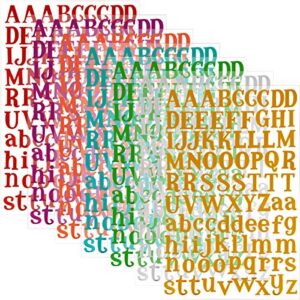 7 sheets letter sticker- colorful alphabet sticker self adhesive vinyl letter stickers for diy scrapbooking gifts box card craft