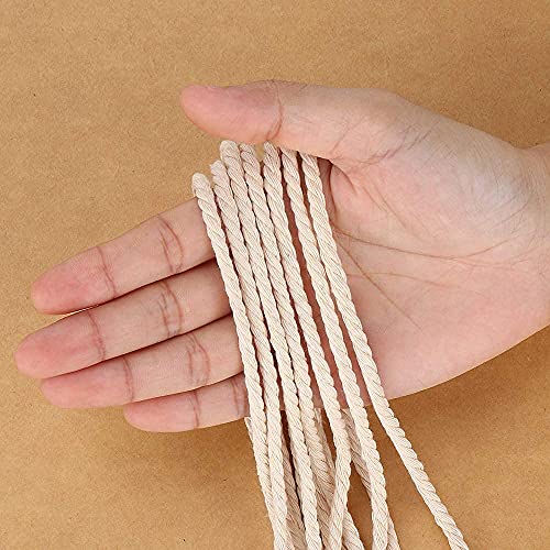 Macrame Cord 3mm x 328Yards(984Feet), Natural Cotton Macrame Rope - 3 Strands Twisted Macrame Cotton Cord for Wall Hanging, Plant Hangers, Crafts, Gift Wrapping and Wedding Decorations