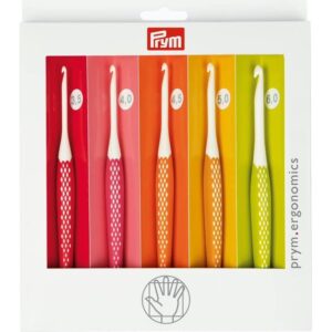 Prym Crochet Hook for Wool Ergonomics 3.50-6.00 mm x 1 Set, Multi, One Size