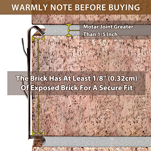 Brick Hook Clips (24 Pack) for Hanging Outdoors, Hangers Fits Standard Size Brick 2-1/4" to 2-3/8" in Height, Heavy Duty Brick Hanging Clips Wall Hangers for Hanging No Drill and Nails