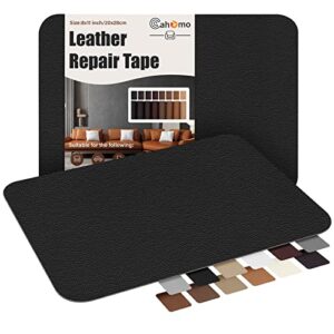 2 pcs Self-Adhesive Leather Repair Patches,8x11 inch Leather Repair Tape for Couches,Vinyl Leather Repair Kit for Furniture,Drivers Car Seats,Handbags,Jackets Black