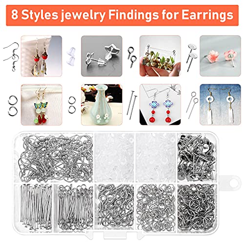 Resin Molds for Jewelry, Paxcoo 678pcs Earring Making Kit with 28pcs Earring Epoxy Molds and 650pcs Earring Hooks, Jump Rings for Resin Jewelry, Pendants, Resin Crafts, DIY Earring