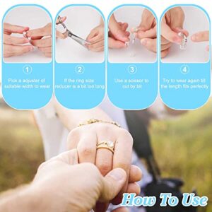 Invisible Ring Size Adjuster for Loose Rings Women Men-8 Pack 8 Sizes,Jewelry Ring Size Adapter Reducer Spacer Jewelry Guard for Any Thin Wide Rings