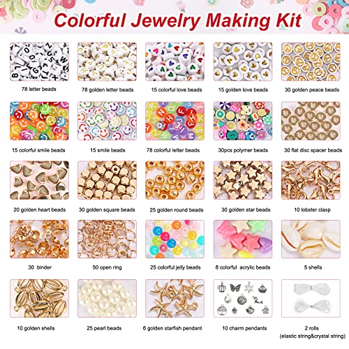 QUEFE 8100pcs, Clay Beads for Bracelet Making Kit, 92 Colors Flat Heishi Beads for DIY Crafts Necklace Jewelry Making Gifts