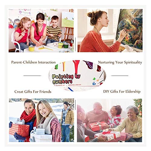 ifymei Paint by Number for Kids and Adults Beginner, DIY Gift Canvas Painting Kits, 16x20 Inch Colorful Cats and Butterflies [Without Frame]