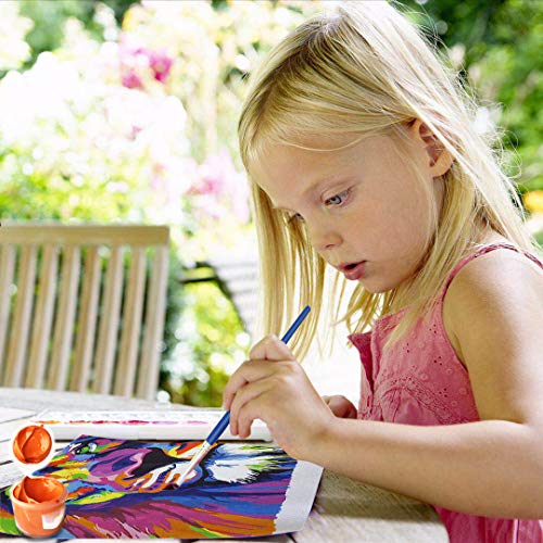 ifymei Paint by Number for Kids and Adults Beginner, DIY Gift Canvas Painting Kits, 16x20 Inch Colorful Cats and Butterflies [Without Frame]