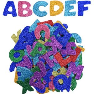 eboot glitter foam stickers letter sticker self adhesive letters, assorted colors, 5 sets