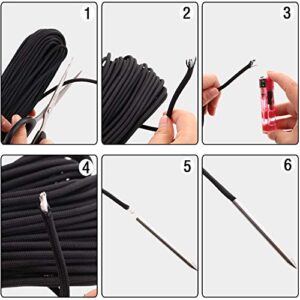 6 Pieces Paracord Stitching Set 6 Sizes Paracord FID Lacing Stitching Needles Paracord Smoothing Tool Lacing Leathercraft Needle for Paracord, Silvery