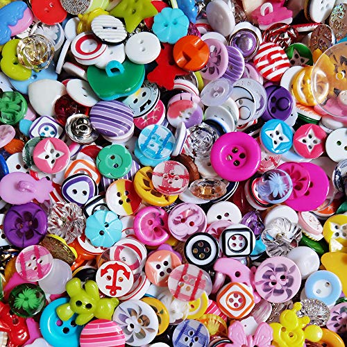 Chenkou Craft Random 100pcs Small Plastic Buttons DIY Sewing Craft Accessory (Mix)