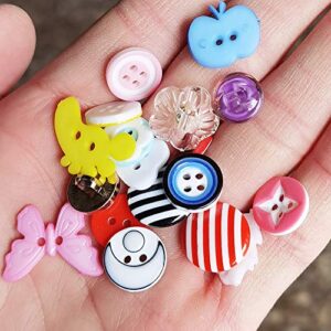 Chenkou Craft Random 100pcs Small Plastic Buttons DIY Sewing Craft Accessory (Mix)