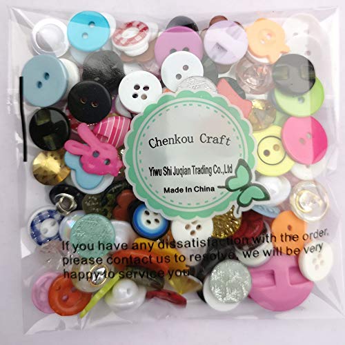 Chenkou Craft Random 100pcs Small Plastic Buttons DIY Sewing Craft Accessory (Mix)