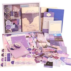 348 Pcs Scrapbooking Supplies Kit, Vintage Aesthetic Scrapbook Kit for Bullet Junk Journal, Stationery, A6 Grid Notebook, DIY Journaling Supplies, Birthday Craft Gift for Teen Girl Kid Women