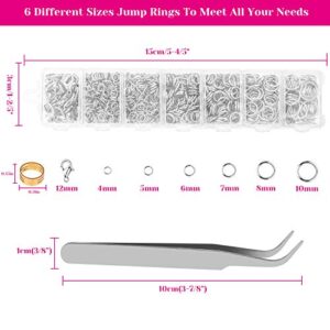 Jump Rings and Jewelry Pliers for Jewelry Making, Cridoz Jewelry Repair Kit with 1520Pcs Silver Jump Rings and 3Pcs Jewelry Pliers for Earrings, Necklaces, Rings, Bracelets and Jewelry Making Supplies