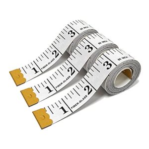 3 pack double scale soft measuring tape for body sewing tailor cloth flexible ruler, fabric craft tape measure & medical body measurement 60 inch/150cm,white