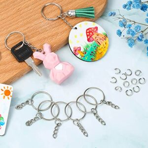 Keychain Making Supplies, Paxcoo 50Pcs Keychains with Chain and 50 Pcs Jump Rings, Keychain Rings Kit Keychain Findings Bulk for Keychain Making DIY Crafts