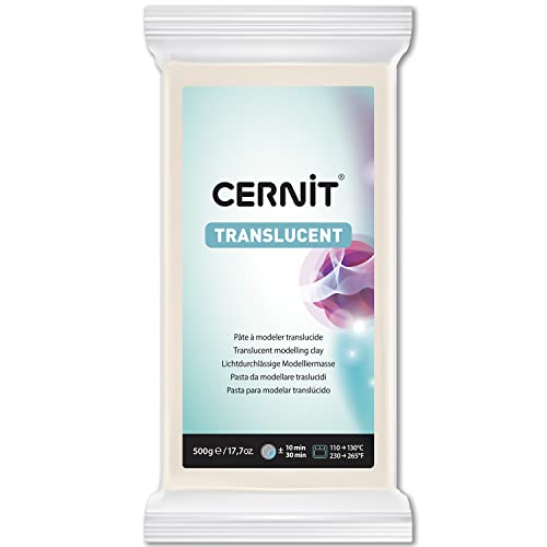 Cernit 500 g Trans Clay, Translucent White