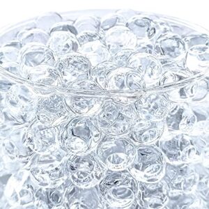 NIKOEO Clear Water Beads, 10000 Pcs Clear Water Gel Jelly Beads Vase Filler for Floating Candle Making, Wedding Centerpiece, Festive Floral Decoration Flower Arrangement (Transparent)