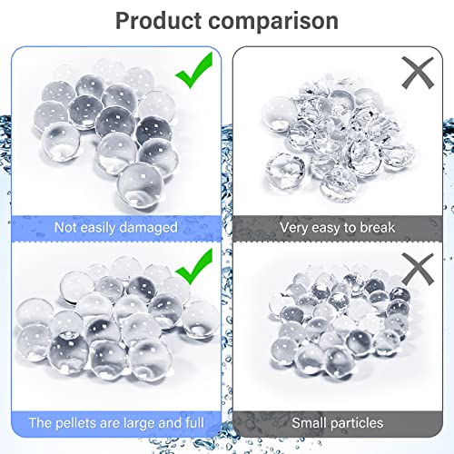 NIKOEO Clear Water Beads, 10000 Pcs Clear Water Gel Jelly Beads Vase Filler for Floating Candle Making, Wedding Centerpiece, Festive Floral Decoration Flower Arrangement (Transparent)