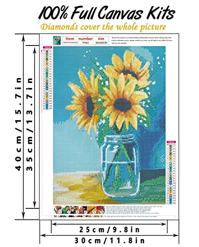 weirtoya Diamond Painting Kits for Adults Round Full Drill Diamond Painting Kits, 5D DIY Diamond Painting by Number Kits Diamond Art Kits for Home Wall Decoratiob 12x16 Inch