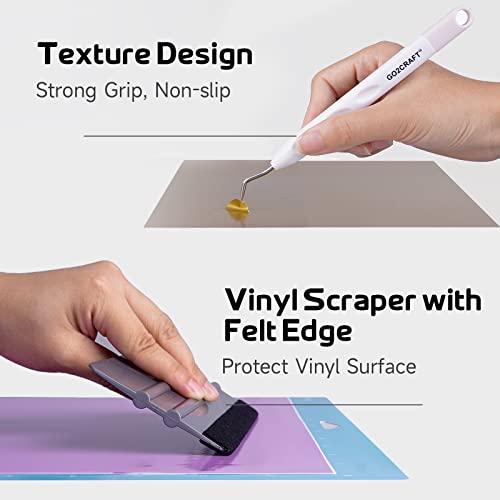 GO2CRAFT Accessories Bundle for Cricut Makers and All Explore Air,90Pcs Ultimate Tools and Accessories with Adhesive Vinyl Sheets, Weeding Tools Bundle, Transfer Vinyl, Cricut Starter Kit for Perfect Crafting Projects