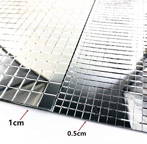 Self Adhesive Real Glass Silver Mirrors Mosaic Tiles Sticker for Craft Square Glass Tiles,2400pcsMirrors 5mm by 5mm