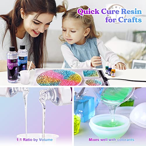 LET'S RESIN Fast Curing Epoxy Resin Kit-4 Hours Demold, 20OZ Quick Cure & Bubble Free Epoxy Resin,Crystal Clear Epoxy Resin for Craft,Art, Resin Supplies with Foil Flake, Resin Cup,Stir Stick