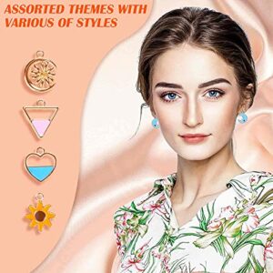 300Pcs Charms for Jewelry Making, Wholesale Bulk Assorted Gold-Plated Enamel Charms Earring Charms for DIY Necklace Bracelet Jewelry Making and Crafting